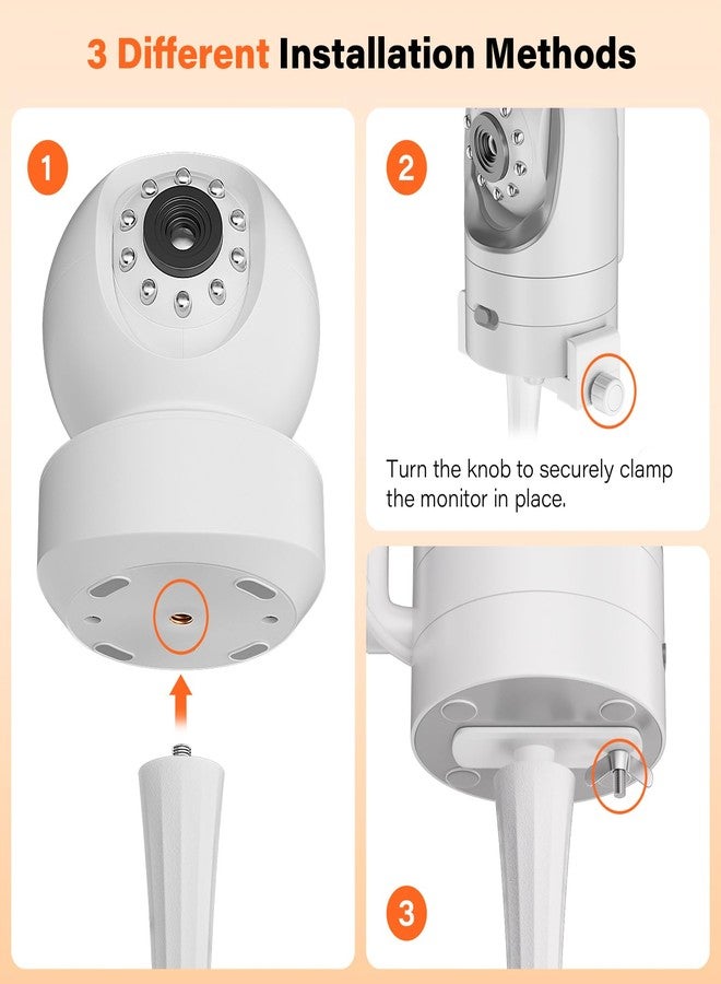 A2C Universal Baby Monitor Mount Camera Shelf Compatible with Infant Optics DXR 8 & DXR-8 Pro and Most Other Baby Monitors, Cribs, Cots, Shelves & Furniture – White - Image 3
